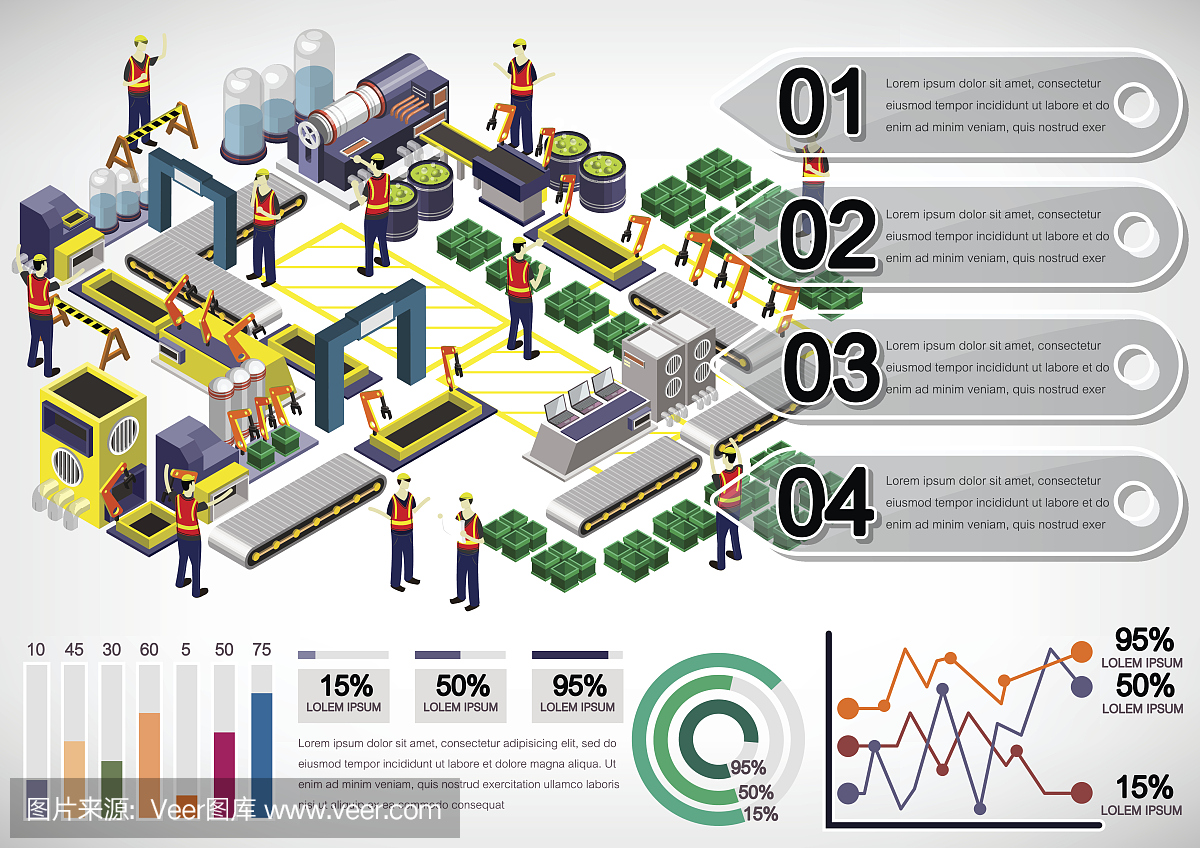說(shuō)明信息圖形工廠設(shè)備的概念